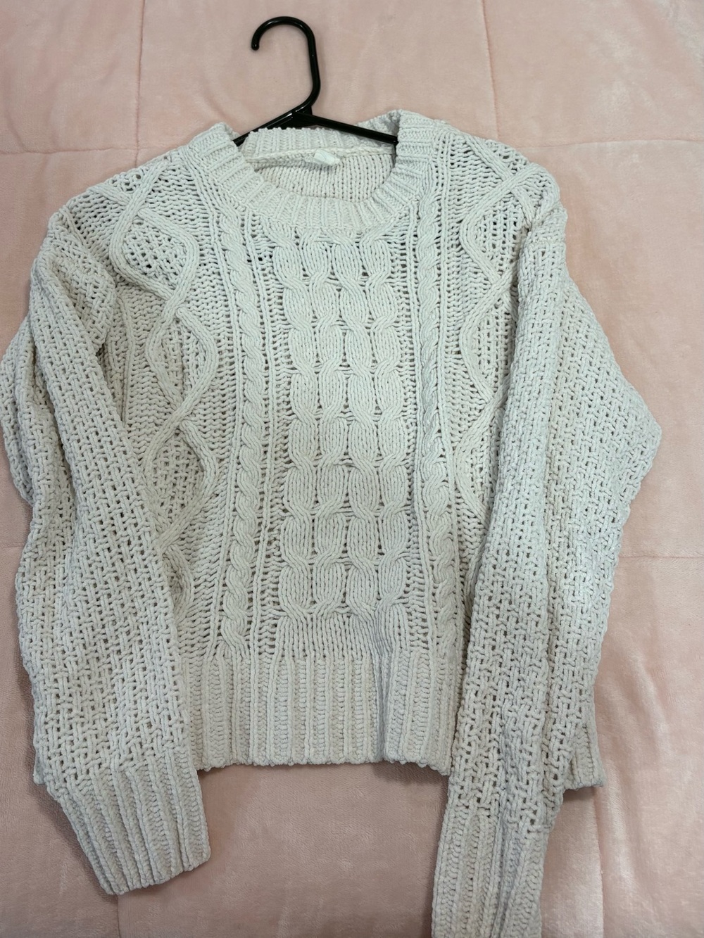 Garage Cream Cable Crewneck Sweater